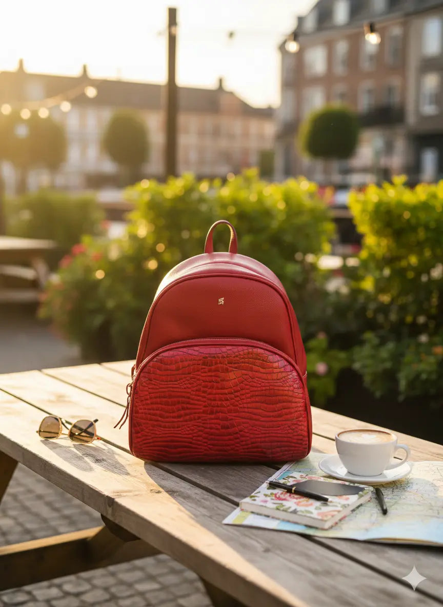 Morral Urbano en Cuero con Detalle en Croco